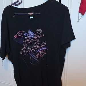Harley-Davidson Black Tee with Pink Design